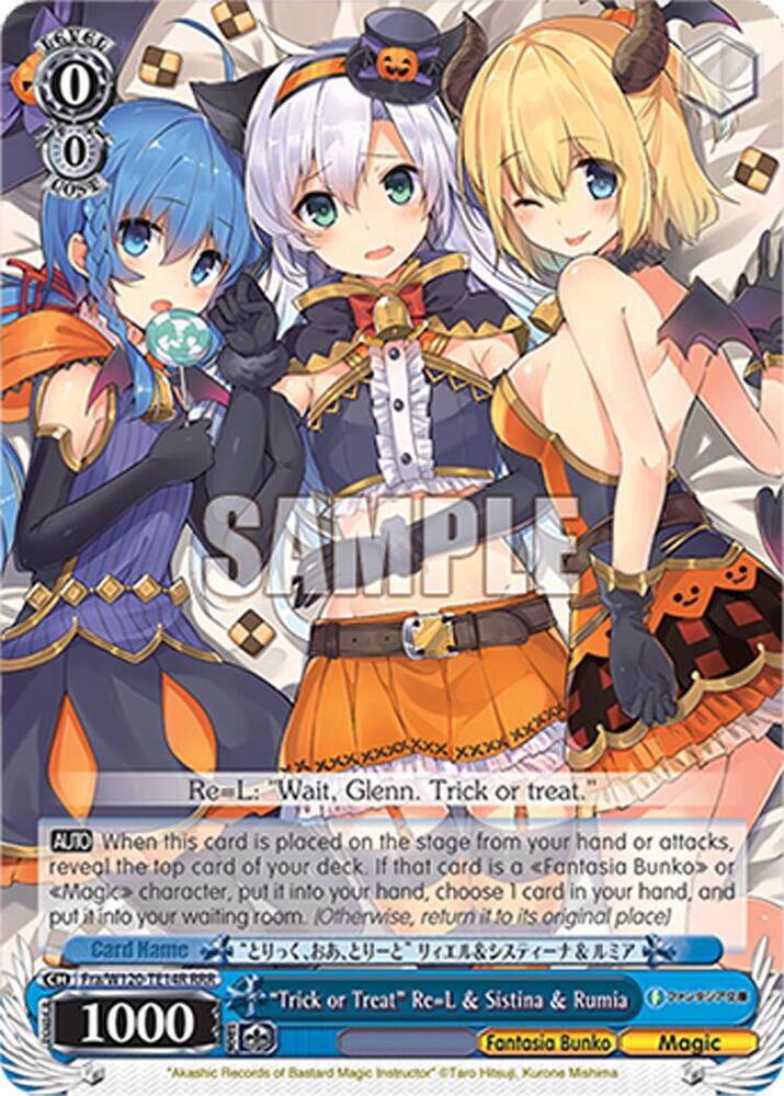 Weiss Schwarz Fujimi Fantasia Bunko Vol.2 "Trick or Treat" Re=L & Sistina & Rumia Fra/W120-TE14 TD Trial Deck Near Mint