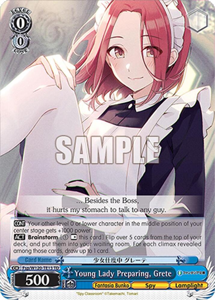 Weiss Schwarz Fujimi Fantasia Bunko Vol.2 Young Lady Preparing, Grete (RRR) Fsp/W120-TE13R RRR Triple Rare Near Mint