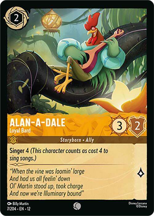 Disney Lorcana Wilds Unknown Alan-a-Dale - Loyal Bard 7/204 Common Near Mint