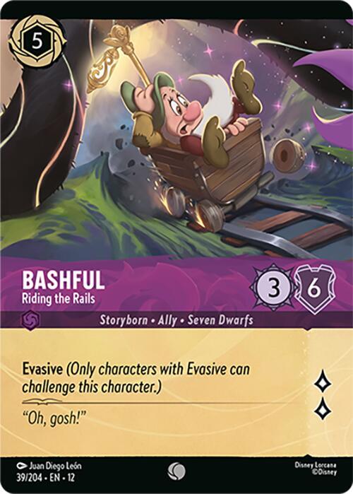 Disney Lorcana Wilds Unknown Bashful - Riding the Rails (Foil) 39/204 Common Near Mint Cold Foil
