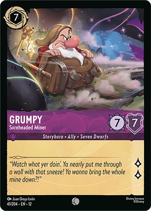 Disney Lorcana Wilds Unknown Grumpy - Soreheaded Miner 41/204 Common Near Mint