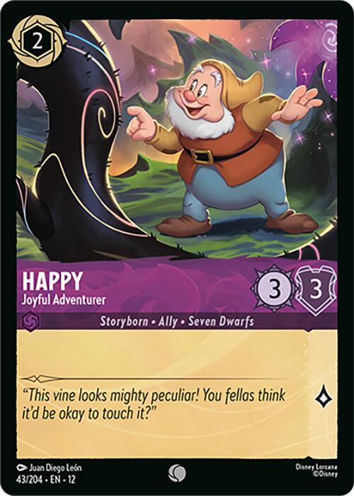 Disney Lorcana Wilds Unknown Happy - Joyful Adventurer 43/204 Common Near Mint
