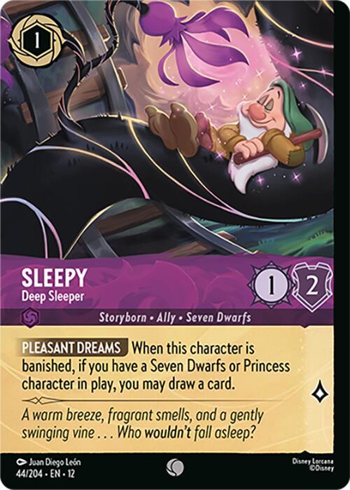 Disney Lorcana Wilds Unknown Sleepy - Deep Sleeper (Foil) 44/204 Common Near Mint Cold Foil
