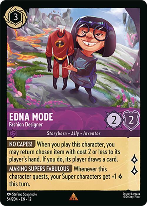 Disney Lorcana Wilds Unknown Edna Mode - Fashion Designer 54/204 Rare Near Mint Cold Foil