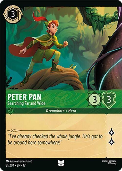 Disney Lorcana Wilds Unknown Peter Pan - Searching Far and Wide (Foil) 81/204 Uncommon Near Mint Cold Foil