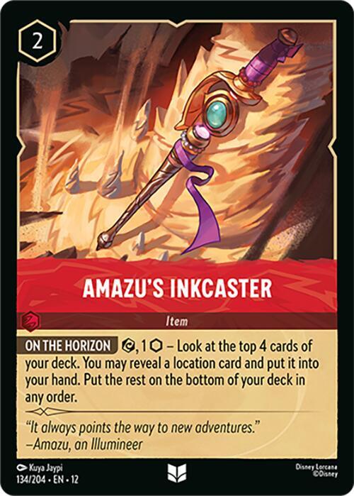 Disney Lorcana Wilds Unknown Amazu's Inkcaster 134/204 Uncommon Near Mint Cold Foil