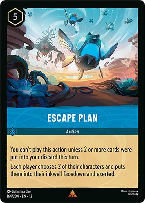 Disney Lorcana Wilds Unknown Escape Plan 164/204 Rare Near Mint