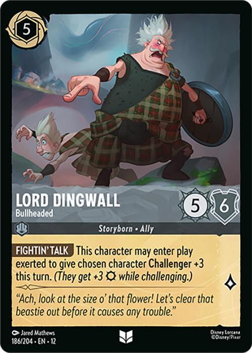 Disney Lorcana Wilds Unknown Lord Dingwall - Bullheaded 186/204 Uncommon Near Mint Cold Foil