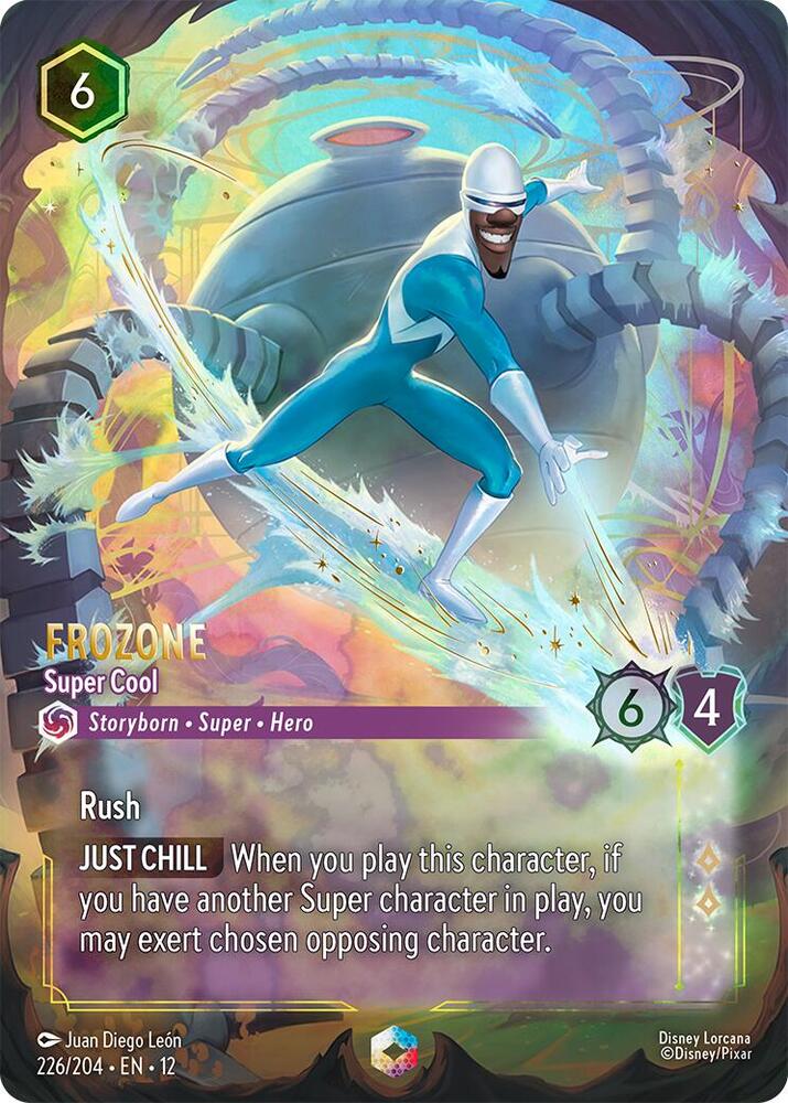 Disney Lorcana Wilds Unknown Frozone - Super Cool (Enchanted) 226/204 Enchanted Near Mint Holofoil