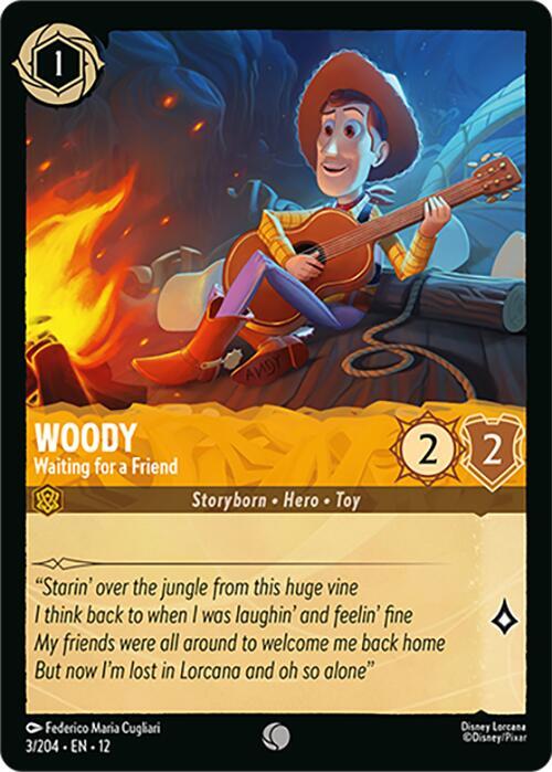 Disney Lorcana Wilds Unknown Woody - Waiting for a Friend 3/204 Common Near Mint