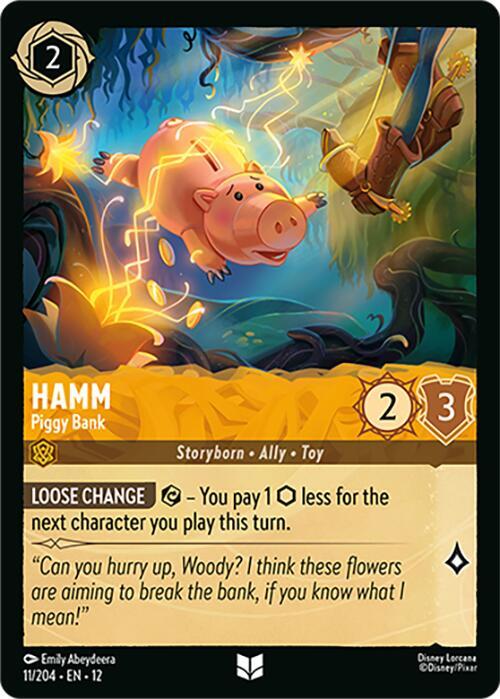 Disney Lorcana Wilds Unknown Hamm - Piggy Bank 11/204 Uncommon Near Mint Cold Foil