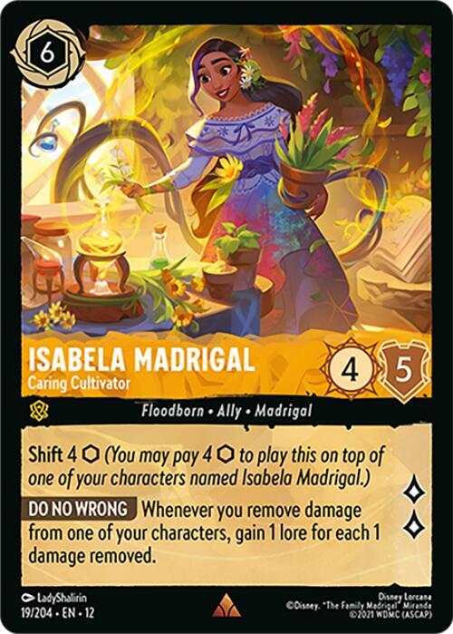 Disney Lorcana Wilds Unknown Isabela Madrigal - Caring Cultivator 19/204 Rare Near Mint