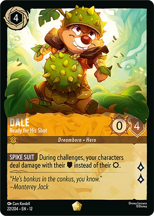 Disney Lorcana Wilds Unknown Dale - Ready for His Shot 22/204 Legendary Near Mint Cold Foil