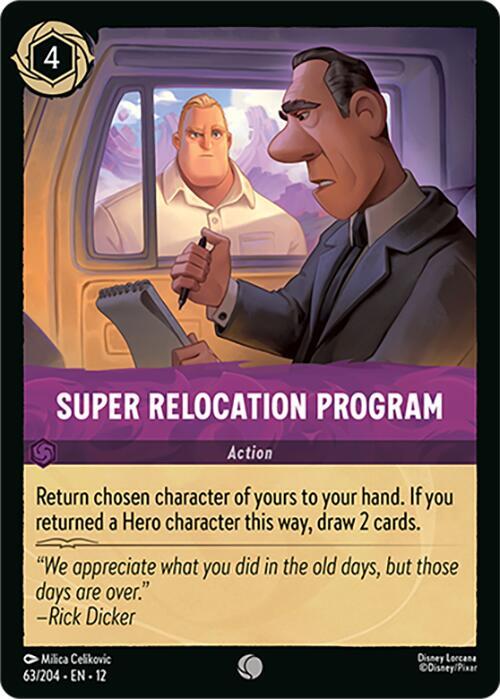 Disney Lorcana Wilds Unknown Super Relocation Program 63/204 Common Near Mint Cold Foil