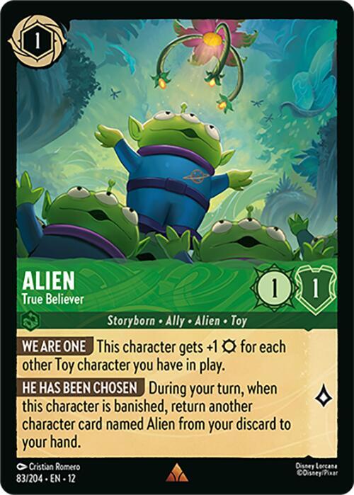 Disney Lorcana Wilds Unknown Alien - True Believer 83/204 Rare Near Mint Cold Foil