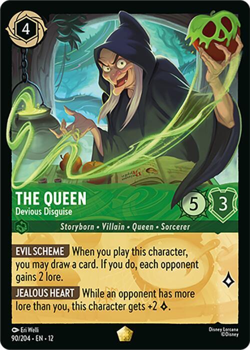 Disney Lorcana Wilds Unknown The Queen - Devious Disguise 90/204 Legendary Near Mint Cold Foil