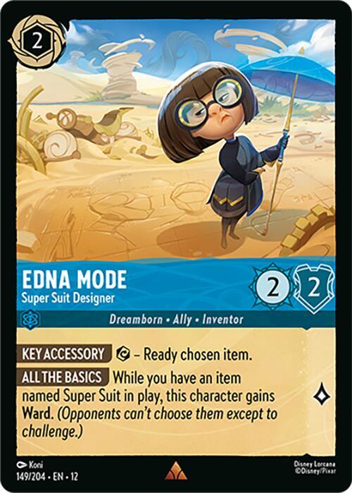 Disney Lorcana Wilds Unknown Edna Mode - Super Suit Designer 149/204 Rare Near Mint