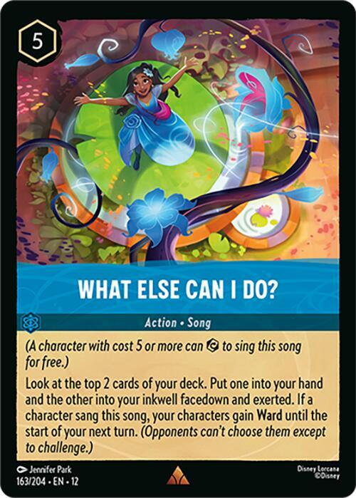 Disney Lorcana Wilds Unknown What Else Can I Do? 163/204 Rare Near Mint