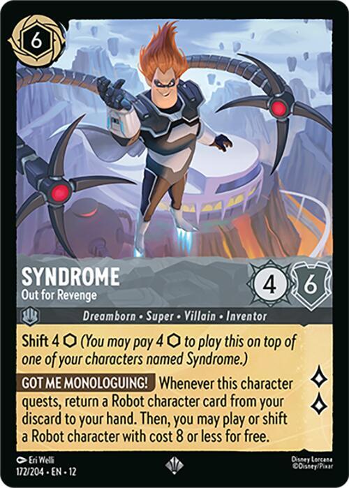 Disney Lorcana Wilds Unknown Syndrome - Out for Revenge 172/204 Super Rare Near Mint