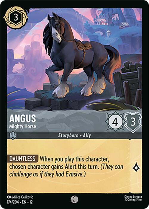 Disney Lorcana Wilds Unknown Angus - Mighty Horse 174/204 Common Near Mint Cold Foil