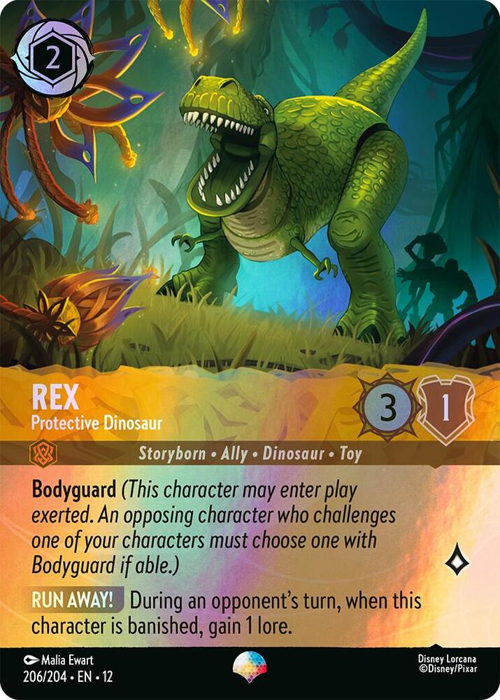 Disney Lorcana Wilds Unknown Rex - Protective Dinosaur (Epic) 206/204 Epic Near Mint Holofoil