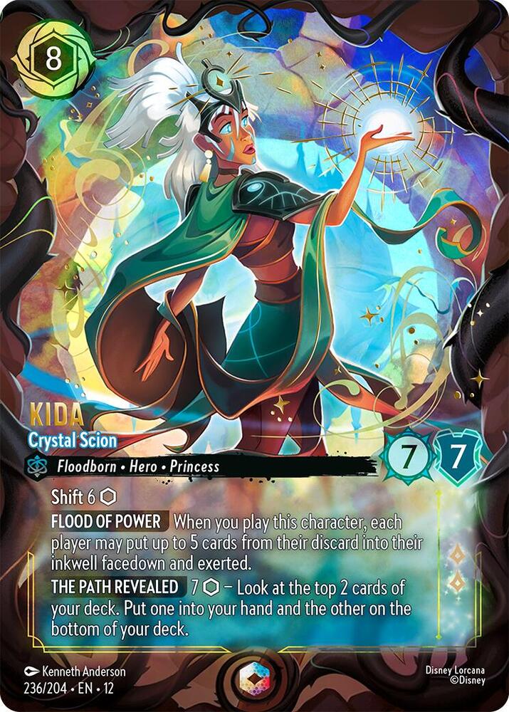 Disney Lorcana Wilds Unknown Kida - Crystal Scion (Enchanted) 236/204 Enchanted Near Mint Holofoil