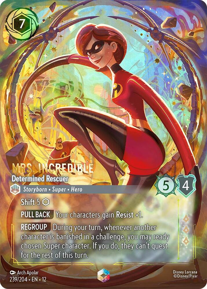 Disney Lorcana Wilds Unknown Mrs. Incredible - Determined Rescuer (Enchanted) 239/204 Enchanted Near Mint Holofoil