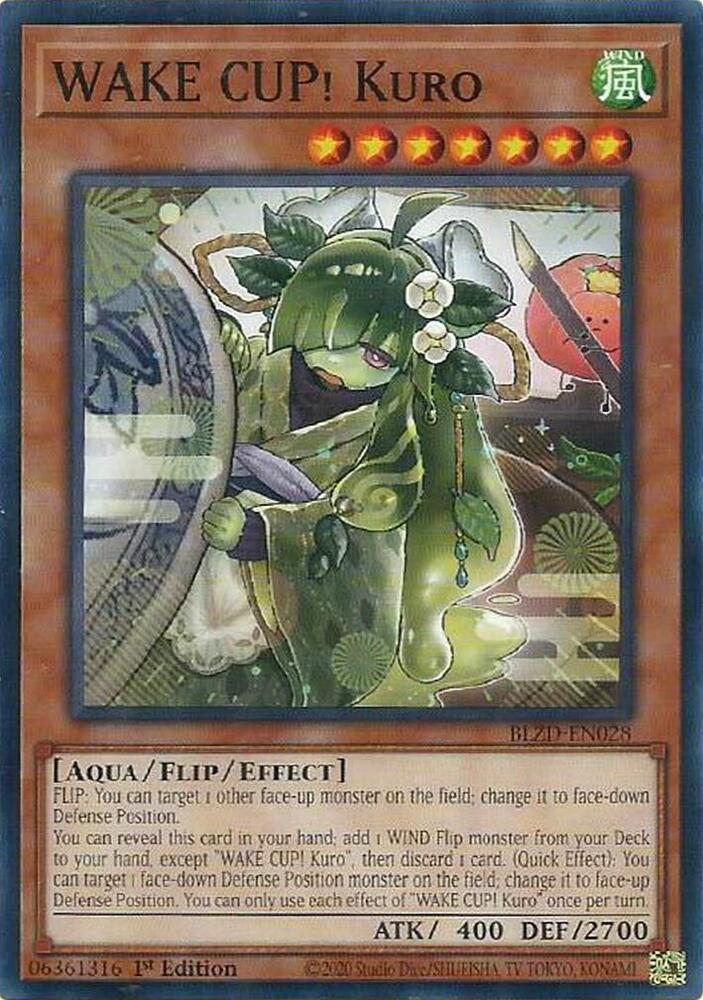 YuGiOh Blazing Dominion WAKE CUP! Kuro BLZD-EN028 Common Near Mint 1st Edition