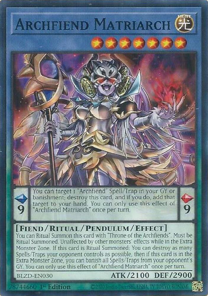 YuGiOh Blazing Dominion Archfiend Matriarch BLZD-EN030 Common Near Mint 1st Edition