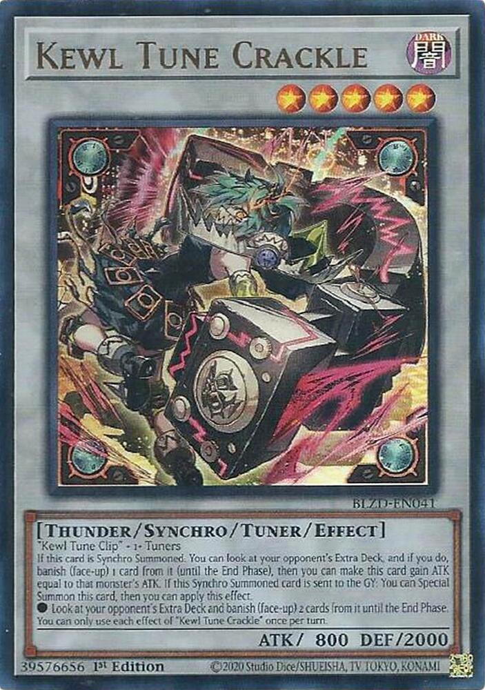 YuGiOh Blazing Dominion Kewl Tune Crackle BLZD-EN041 Ultra Rare Near Mint 1st Edition
