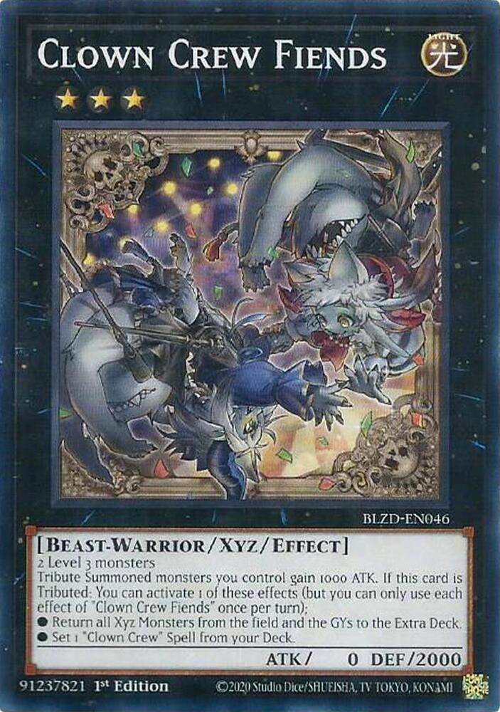 YuGiOh Blazing Dominion Clown Crew Fiends BLZD-EN046 Common Near Mint 1st Edition