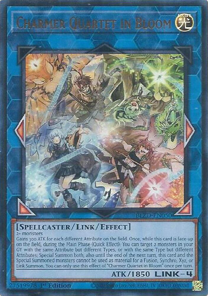 YuGiOh Blazing Dominion Charmer Quartet in Bloom BLZD-EN050 Ultra Rare Near Mint 1st Edition