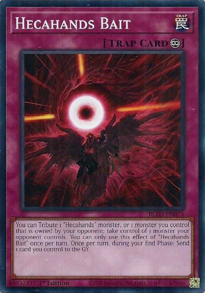 YuGiOh Blazing Dominion Hecahands Bait BLZD-EN075 Common Near Mint 1st Edition