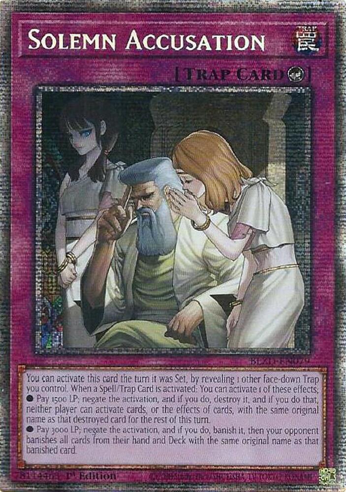YuGiOh Blazing Dominion Solemn Accusation (Starlight Rare) BLZD-EN079 Starlight Rare Near Mint 1st Edition