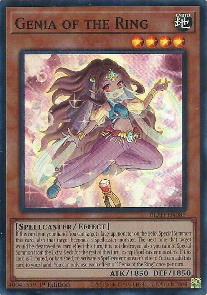 YuGiOh Blazing Dominion Genia of the Ring BLZD-EN085 Super Rare Near Mint 1st Edition