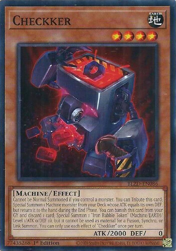 YuGiOh Blazing Dominion Checkker BLZD-EN086 Common Near Mint 1st Edition