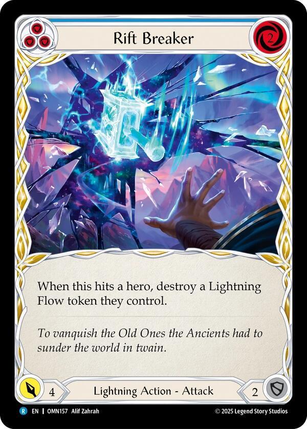 Flesh and Blood TCG Omens of the Third Age Rift Breaker (Blue) #OMN157 Rare Near Mint