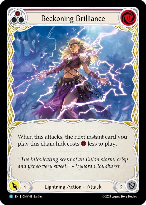 Flesh and Blood TCG Omens of the Third Age Beckoning Brilliance #OMN148 Rare Near Mint