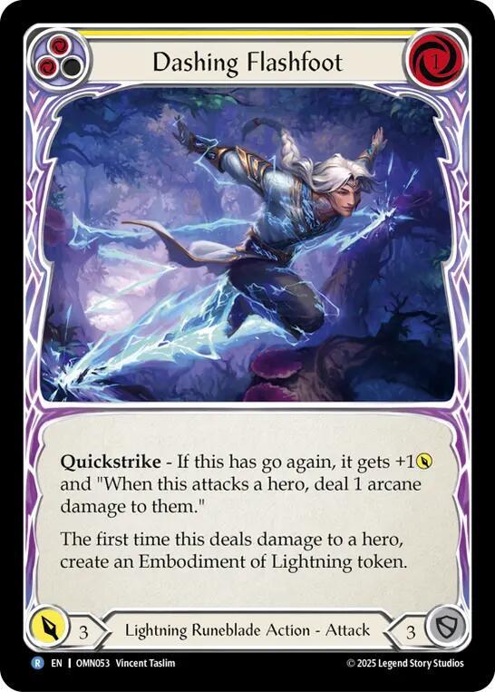 Flesh and Blood TCG Omens of the Third Age Dashing Flashfoot #OMN053 Rare Near Mint