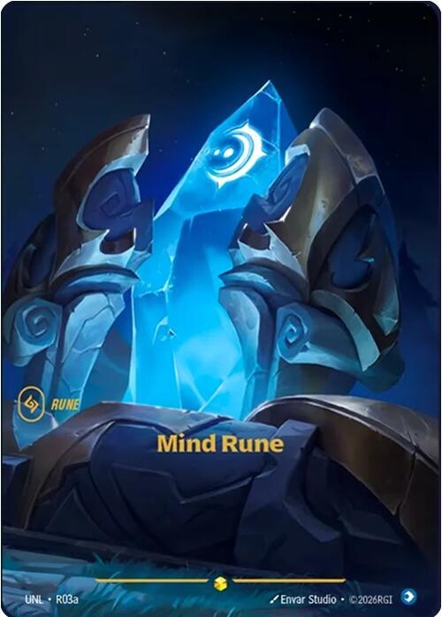 Riftbound: League of Legends Trading Card Game Unleashed Mind Rune (Alternate Art) R03a Showcase Near Mint Foil