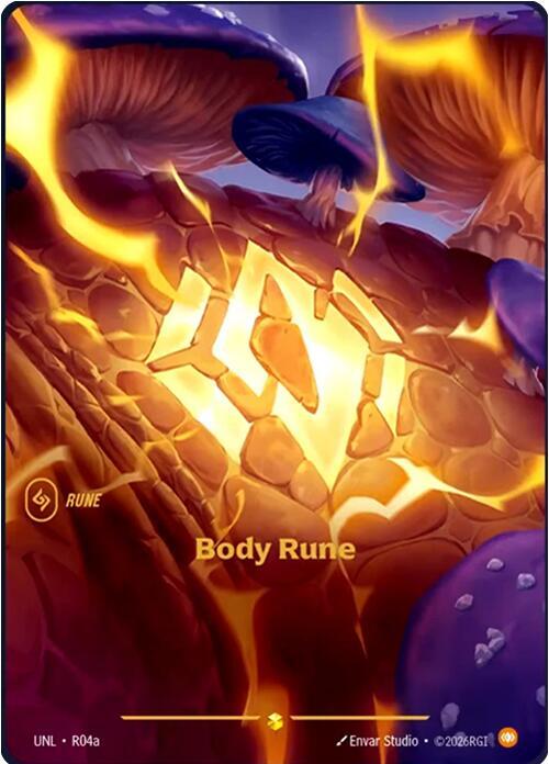 Riftbound: League of Legends Trading Card Game Unleashed Body Rune (Alternate Art) R04a Showcase Near Mint Foil