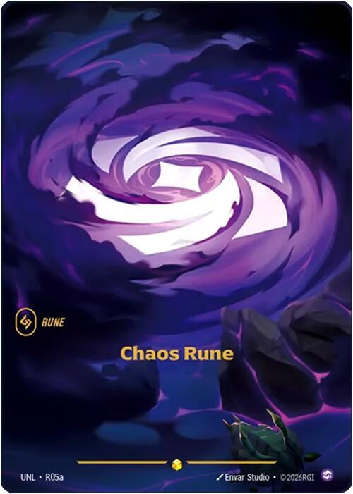 Riftbound: League of Legends Trading Card Game Unleashed Chaos Rune (Alternate Art) R05a Showcase Near Mint Foil