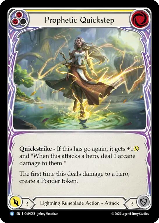 Flesh and Blood TCG Omens of the Third Age Prophetic Quickstep #OMN055 Rare Near Mint