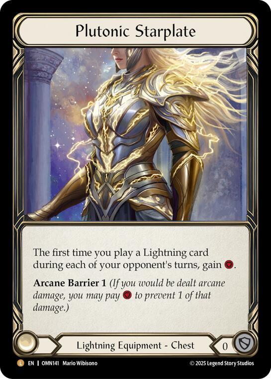 Flesh and Blood TCG Omens of the Third Age Plutonic Starplate #OMN141 Legendary Near Mint Rainbow Foil