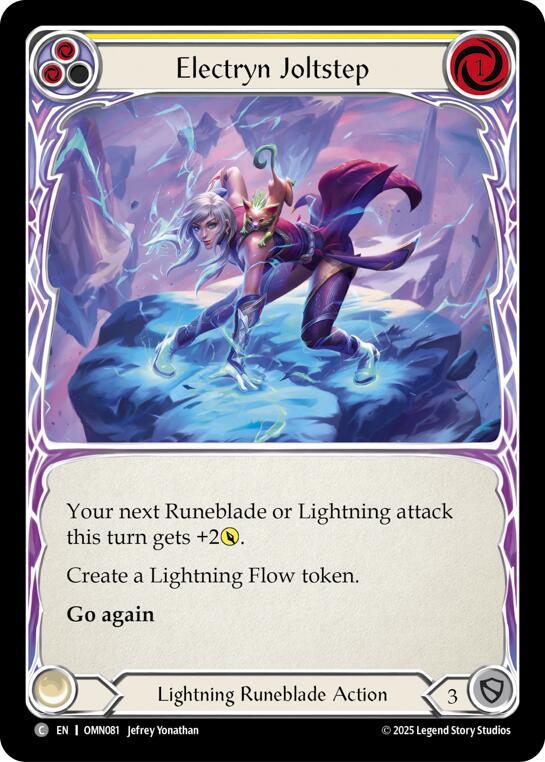 Flesh and Blood TCG Omens of the Third Age Electryn Joltstep (Yellow) #OMN081 Common Near Mint