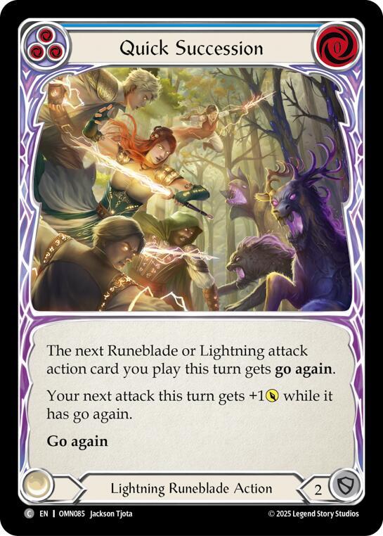 Flesh and Blood TCG Omens of the Third Age Quick Succession (Blue) #OMN085 Common Near Mint
