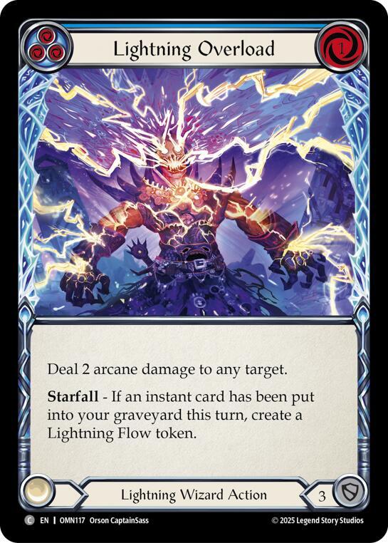 Flesh and Blood TCG Omens of the Third Age Lightning Overload (Blue) #OMN117 Common Near Mint