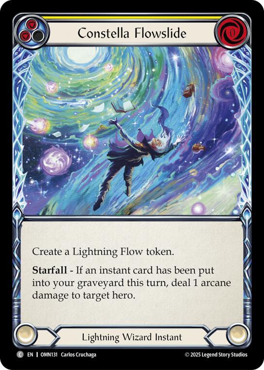 Flesh and Blood TCG Omens of the Third Age Constella Flowslide (Yellow) #OMN131 Common Near Mint