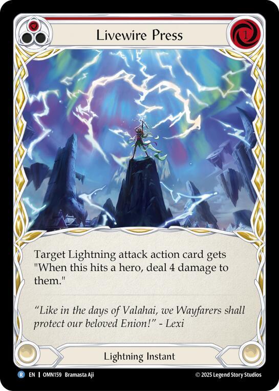 Flesh and Blood TCG Omens of the Third Age Livewire Press (Red) #OMN159 Rare Near Mint