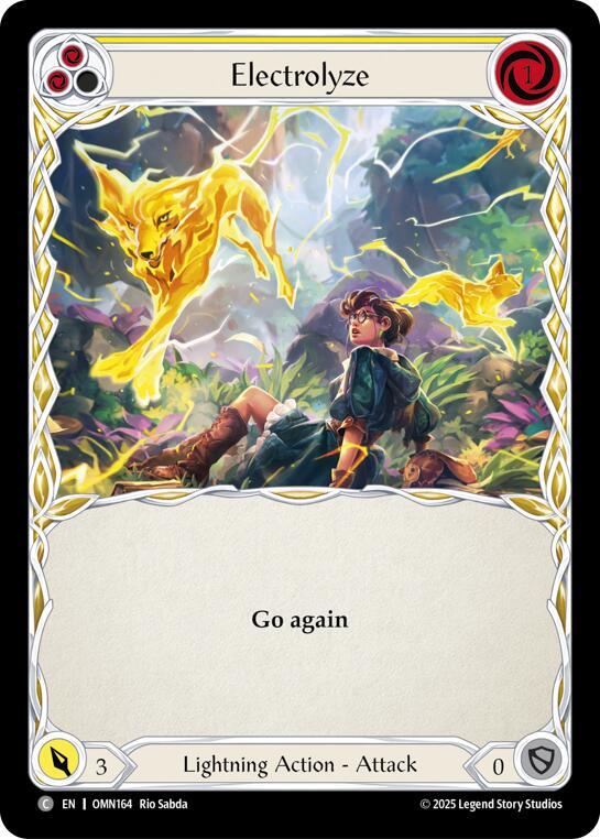 Flesh and Blood TCG Omens of the Third Age Electrolyze (Yellow) #OMN164 Common Near Mint